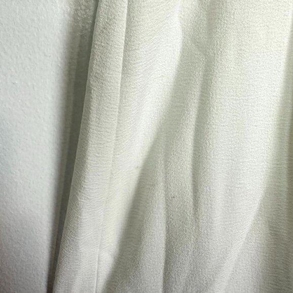 DRESS THE POPULATION Sandra Plunge Crepe Trumpet Gown in Off White Size Medium - Picture 11 of 15